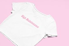 ** Shirt is a Flowy Fit, Snug Fit Crop Tops Available In Our Shop ** High Maintenance Crop Top | Cute Crop top | Graphic Top | Cute Gift | Gift For Baddie | Gift For Girlfriend | Y2K crop top | Comfy Top to Lounge in! Actual item may be lighter/darker than pictured. M A T E R I A L S - 100% RING SPUN COTTON - Flowy Fit - Shoulder Taping S I Z I N G - Size chart is available on our listing photos. S H I P P I N G  &  P R O D U C T I O N  T I M E - Production Time is 2-3 Business Days. (May be del Funny Crop Tops, Crop Top Styles, Crop Top Y2k, Bebe T Shirt, Flowy Crop Top, Trendy Crop Tops, Graphic Crop Top, Girls Crop Tops, Y2k Clothing