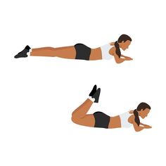 Woman doing Hamstring leg curl exercise. flat vector illustration isolated on white background Curl Exercise, Background Banner