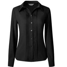 Keep your look semi-formal and elegant in cool weather with this basic shirt from Hobemty. Pair it with a tailored skirt or wide-leg pants and heels for a chic office look. Comfortable and casual, this pleated front shirt is perfect on its own or as a layer under a blazer or jacket. This shirt can be a perfect addition to almost any outfit from formal to daily wear, great for work, meetings, office, businesses, work, parties, cocktails, weddings, casual, daily dressing, etc. Women Button Down Shirt, Satin Button Down Shirt, Meeting Office, Wedding Casual, Semi Formal Wear, Tailored Skirt, Office Shirt, Work Meeting, Cocktail Wedding