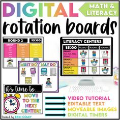 Are you looking for a simple classroom management tool to help you stay organized and display your math and literacy center rotations in your classroom? These bright and colorful digital rotation slides make displaying your math, reading, and writing stations a breeze! Over 90 moveable images and 7 ... Station Rotation Google Slides, Read Stations, Elementary Teacher Desk, Iready Tracker Bulletin Board, Classroom Stations, Classroom Routines And Procedures, Center Rotations, Classroom Management Elementary, Read To Self