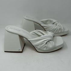 Circus By Sam Edelman Marianna Heeled Sandal - Women's Size: 9 Color: White Condition: New With Original Box Nwt Tan Block Heels, Block Heel Platform Sandals, Chunky Pumps, Feather Heels, Sam Edelman Heels, Ankle Strap High Heels, Black Suede Pumps, Black Suede Heels, Platform Heels Chunky