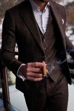 Brown Tweed Suit Wedding, Tweed Suit Wedding, Brown Men Suit, Wedding 3 Piece Suit, Brown Suit Wedding, Brown Groomsmen, Fall Wedding Suits, Brown Suits For Men, Suit Groomsmen