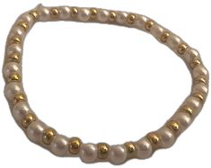 Gold Bracelets With Pearl Charm And Round Beads, Pearl Beaded Bracelets With Gold And Round Beads, Adjustable Gold Pearl Bracelet With Gold Beads, Adjustable Gold Pearl Bracelet With Spacer Beads, Gold Pearl Beaded Bracelet, Gold Stretch Pearl Bracelet With Gold Beads, Gold Stretch Bracelet With Round Pearl Beads, Gold Beads Pearl Bracelets, Pearl Bracelets With Gold Round Beads