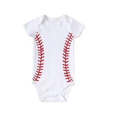 PRICES MAY VARY. ⚽ More Refined and Thicker : Our Infant Baby Football Baseball Soccer outfit made of Interlock soft cotton, cloth weight is 195 Gsm which thicker than the common one.Rest assured that no harmful chemicals will come in contact with your little one's skin. 🏈 Design: Baby Football Baseball Soccer outfit designed for easy changes with expandable lap shoulder necklines.Delicate embroidery printed pattern Football Baseball Soccer is perfect for sports fans.A good fabric is like a mot Newborn Baseball Outfit, Cotton Short Sleeve Onesie For Playwear, Sporty Cotton Bodysuit For Summer, Red Cotton Bodysuit For Spring, Spring Red Cotton Bodysuit, Cute White Cotton Onesie, White Cotton Bodysuit With Letter Print, Cotton Basic Onesie For Playtime, Playful White Bodysuit For Playtime