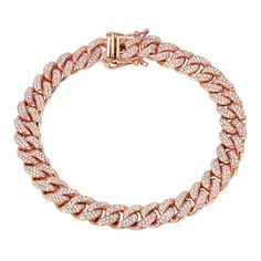 "This classic the Cuban link chain bracelet is completely composed of 14K solid gold and is detailed with genuine GVs1 quality natural real pavé diamonds. This bracelet is finished with a secure clasp . NOTE: This item is available in longer or shorter length options. Kindly email us for pricing and details. ♦ Total Length: available in your choice of 6.5, 7, 7.5, 8, 8.5, and 9 inches ♦ Link Dimensions: approximately 8mm (W) x 10mm (L) x 3.15mm thick ♦ Weight: 36.8 grams of 14K solid gold in the Rose Gold Chain Bracelet For Formal Occasions, Luxury Rose Gold Cuban Link Bracelets, Formal Rose Gold Chain Link Bracelet, Luxury Curb Chain Bracelet, Luxury Gold Chain Bracelet With Cuban Link, Rose Gold Chain Link Bracelet For Formal Occasions, Rose Gold Oval Link Chain Bracelet, Fine Jewelry Jubilee Chain Link Bracelet, Luxury Cuban Link Gold Chain Bracelets