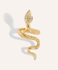 Serpent Ring Serpent Ring, The Serpent, Body Wraps, The Snake, Brilliant Diamond, Bezel Setting, Snake Skin, Statement Rings, Something To Do