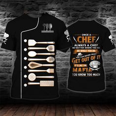 Funny Men's Chef Shirt T-shirts 3D Print Men Clothing O-Neck Oversized Chef Shirt, Gift For Chef, 3d Tshirt, Punk Streetwear, Chef Shirts, Chef Gifts, Loose Tees, Safari Style, Cheap Shirts