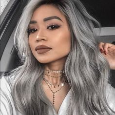 Grey Hair Wig, Scene Girl, Silver Hair Color, Silver Grey Hair, Silver Blonde, Ombre Hair Color