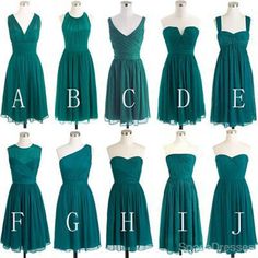 the dresses on display are all different colors and font choices for each woman's dress