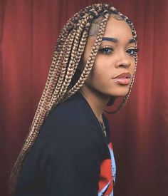 Light Box Braids, Braid Colors Ideas, Box Braid Colors, Box Braid Colors Ideas, Braid Colors, Small Box Braids Hairstyles, Honey Blond, Small Box Braids, Blonde Box Braids