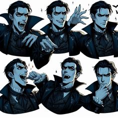 the vampire guys are making faces and pointing their fingers at something in front of them