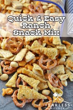 an image of snack mix with text overlay