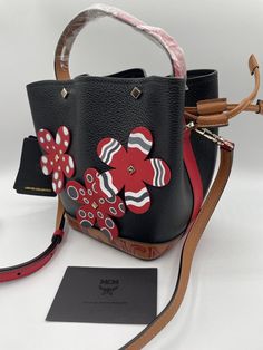 Mini Bucket, Floral Applique, Leather Shoulder Bag, Unique Pieces, Bags Handbags, Cycling, Shoe Accessories, Limited Edition, Bag Lady