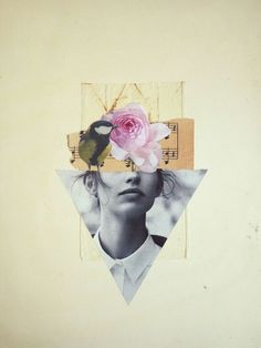 a collage of photos with flowers and birds on top of each other, including a woman's face