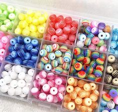 there are many different colors of beads in the box