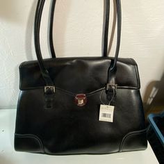 Gorgeous. Perfect Looking Sophisticated At Work! Or Anywhere. Approximately 12x15 Elegant Black Shoulder Bag For Formal Occasions, Classic Black Shoulder Bag For Office, Chic Black Shoulder Bag For Business, Classic Black Office Bags, Elegant Black Shoulder Bag For Office, Chic Black Business Satchel, Elegant Business Satchel With Hasp Closure, Elegant Business Shoulder Bag With Hasp Closure, Black Satchel For Office