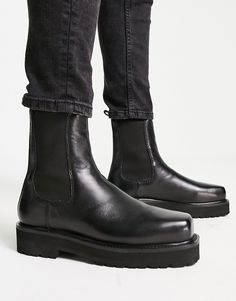 Shoes, Boots & Trainers by ASRA Next stop: checkout Pull tab for easy entry Elasticated inserts Square toe Chunky sole Textured tread Square Boots, Black Boots Men, Leather Trend, Botas Chelsea, Boots Sneakers, Next Stop, Mens Shoes Boots, Boots And Sneakers, Chelsea Boot