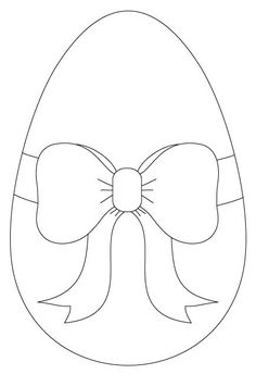 an easter egg with a bow on the top and ribbon in the middle coloring page