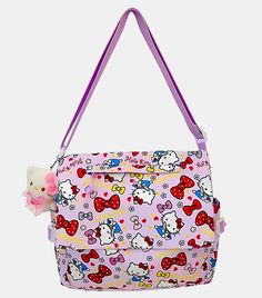 Hello Kitty Campus Messenger Bag Girls Hello Kitty Pattern Purple School Bag Waterproof, Stain Resistant, Large Capacity Flap Book Bag Travel Weekender Girls Ladies JK Bag  Discover the perfect blend of whimsy and practicality with this adorable Hello Kitty-inspired campus messenger bag. This spacious and charming accessory features a delightful lilac purple background adorned with colorful Hello Kitty faces, bows, and floral motifs. Hello Kitty is sitting pretty writing a letter with a feather pen. The lightweight yet durable design makes it ideal for everyday use, whether you're heading to school, work, or a casual outing. With its roomy interior, you'll have plenty of space to carry all your essentials while showcasing your love for this iconic character. A large exterior pocket helps w Lilac Purple Background, Purple Cartoon, Kitty Pattern, Writing A Letter, Pretty Writing, Feather Pen, Coin Purse Wallet, Cartoon Logo, Sitting Pretty