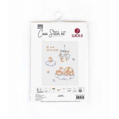 cross stitch kit for babies sleeping on clouds