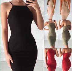 Lace Up Bodycon Dress, Spaghetti Strap Bodycon Dress, Dress Weights, Short Bodycon Dress, Sling Dress, Strappy Dresses, Hip Dress, Polyester Dress, Midi Dress Sleeveless