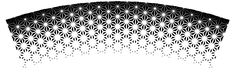 an abstract black and white pattern with stars on the top, as if it were cut out