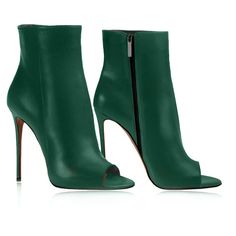 Ankle boot open toe in genuine leather, zip closure, 100mm or 120mm stiletto heel   Type: Open toe  Heel: high spiked  Closure: Hinge  Upper: Leather  Internal: Real leather  Fit: Regular  Sole: non-slip  Handcrafted women's shoe 100% Made in Italy Stiletto Boots, Pump Sandals, Green Leather, High Heel Boots, Lace Boots, Made In, Ariel, Real Leather, Leather Boots