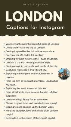 london captions for instagram