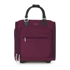 2-wheel underseat carry-on in eggplant | baggallini® Ryan Air, Carryon Suitcase, Interior Organization, Quick Getaway, 4 Wheeler, Travel Purse