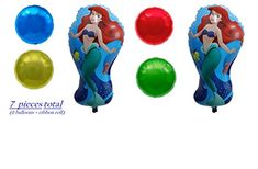 the little mermaid balloon set includes balloons, and an inflatable tail with two different colors