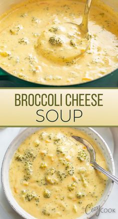 Broccoli cheese Soup with cheese and chunk of broccoli Cooked Broccoli, Easy Soup Recipe, Broccoli Cheese Soup Recipes, Broccoli Soup Recipes, Crockpot Healthy, For One, Chicken Healthy