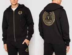 Versace JEANS COUTURE LOGO ZIP HOODIE Sweater Sweatshirt Jumper Jumper  SIZE : LARGE - BRAND NEW WITH TAGS - Model: 74GAIY01CF00Y - Make sure you get the best deal by comparing prices at  browse my shop   or Sign up for newsletter Shop. You can shop all your favorites brands in one place. Save us as favorite. Pret-à-porter outside the box, a synthesis of the endless artistic inspiration of the founder from whom it takes his name, Versace Jeans Couture is  an indelible mark in the history of fash Hooded Sweatshirt With Logo Detail For Fall, Logo Detail Hoodie Sweatshirt For Fall, Logo Detail Long Sleeve Hoodie For Fall, Long Sleeve Hoodie With Logo For Fall, Hooded Sweatshirt With Logo For Fall, Long Sleeve Hoodie With Logo Detail For Fall, Winter Athleisure Sweatshirt With Logo, Logo Detail Hoodie For Fall Loungewear, Fall Hoodie Sweatshirt With Logo Detail