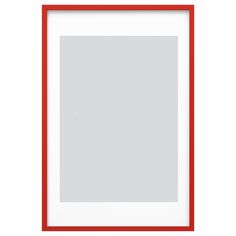 a red and white photo frame on a white background, with the bottom border slightly down