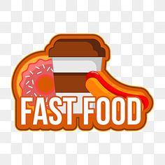 the fast food logo has donuts and a hot dog on it, as well as a