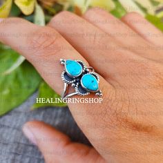 Turquoise Ring, Statement Ring, Gemstone Ring, Designer Ring, 925 Sterling Silver Ring, Boho Ring, Dainty Ring, Women Ring, Gift For Her Turquoise Ring 925 Sterling Silver Ring Turquoise Sterling Silver Crystal Promise Ring, Turquoise Sterling Silver Crystal Ring For Promise, Turquoise Crystal Promise Ring In Sterling Silver, Spiritual Turquoise Ring For Anniversary, Turquoise Gemstone Ring For Healing, Spiritual Sterling Silver Turquoise Promise Ring, Sterling Silver Turquoise Ring For Healing, Spiritual Turquoise Gemstone Ring For Promise, Spiritual Turquoise Ring For Promise