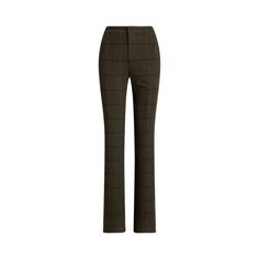 Crisp creases and a streamlined silhouette define the refined character of these straight-leg pants which are tailored with wool-blend twill realized in a timeless checked pattern. Sweatpants And Sweater, Women Ralph Lauren, Ralph Lauren Purple Label, Straight Leg Trousers, Trouser Jeans, Casual Sweatshirt, Straight Leg Pants, Girls Shopping, Lauren Ralph Lauren