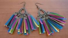 Handmade Tassel Earrings Colorful Mexicam Style Fasnshion Designer Inspired Brass Bronze Summer Festive Carnaval Statement DIY Bohemian Multicolor Brass Earrings, Adjustable Multicolor Brass Earrings, Multicolor Brass Earrings For Pierced Ears, Multicolor Brass Earrings For Festivals, Pom Earrings, Pom Pom Earrings, Earrings Colorful, Mexican Style, Cluster Earrings