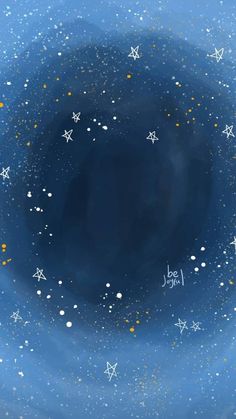 a blue background with white stars in the center