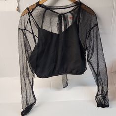 Nwt Cider Women's Adjustable Tank Lining See Through Shirt Sz M W/Back Neck Tie Lining P2p- 17" Outside Shell P2p- 20" Length- 18 1/2" Casual Tops With Sheer Sleeves For Night Out, Casual Summer Tops With Sheer Sleeves, Casual Black Mesh Top With Sheer Sleeves, Casual Mesh Crop Top For Night Out, Casual Party Tops With Sheer Sleeves, Casual Sheer Tops For Night Out, Casual Sheer Blouse For Night Out, Sheer Casual Blouse For Night Out, Black Blouse With Sheer Sleeves For Summer