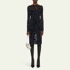 Givenchy tulle dress with burnout flower detail Boat neckline Long sleeves Knee length Sheath silhouette Nylon/polyamide/elastane Made in Italy Boatneck Dress, Boat Neck Dress, Flower Detail, Boat Neckline, Tulle Dress, Bergdorf Goodman, Boat Neck, Givenchy, Knee Length