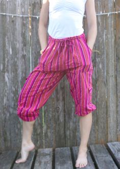 "Our Inca pants are a cultural experience and travelers' favorite. These lounge pants are comfortable, lightweight, stylish, fresh, and relaxing. With banded waist and drawstrings in the waist and legs, they could be adjusted to fit your style and comfort. Whether they are used as Capri or Flat pants style, Inca pants are perfect for any weather conditions and for any occasion. They look great on Men or Women of any age. - Banded waist/Drawstrings in waist and leg - Four pockets, 2 front and 2 s Flat Pants, Flat Pant, Boho Handmade, Pants Style, Cultural Experience, Pink Boho, Handmade Boho, Vintage Bohemian, Lounge Pants