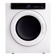 the front view of a washing machine on a white background