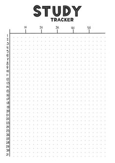 a graph with the words study tracker written in black and white on top of it