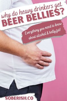 a man holding his stomach with the words why do heavy drinks get beer bellys?