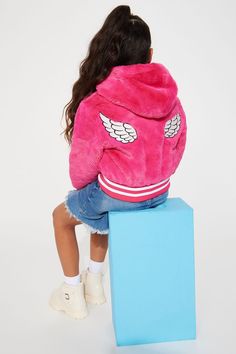 Available In Pink. Faux Fur Jacket Long Sleeve Knit Hem Full Zip Up Hoodie Shell/Lining:100% Polyester Rib:98% Polyester 2% Spandex Model Wears Size 10 Imported | Mini Ready Anything Faux Fur Jacket in Pink size 6X by Fashion Nova Pink Faux Fur Jacket, Full Zip Up Hoodie, Kids Jackets, Pink Faux Fur, Jacket Long, Fur Coats, Girl Coat, Faux Fur Jacket, Girls Jacket