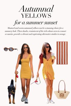 Examples of using autumnal yellows for a Summery look paired with warm accessories. Best Hair Dye Colors, Gold Skin Tone, Seasonal Color Palette, Soft Autumn Palette, Inverted Triangle Body Shape, Triangle Body Shape, Best Hair Dye