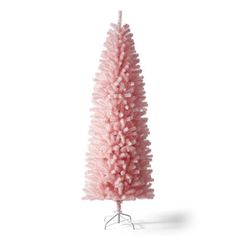 The pencil tinsel tree brings a whole new dimension to your seasonal decorating scheme. This tinsel tree with a matching stand is perfect for display in corners or areas with limited floor space. Set up is quick and easy allowing you to enjoy a decorative piece that will shine and sparkle. The Holiday Aisle® Size: 7.5ft The Holiday Aisle® Pink Pencil Tinsel Artificial Christmas Tree | Size 7.5ft | AllModern Artifical Christmas Tree, Unlit Christmas Trees, Pencil Trees, Pink Pencil, Tinsel Tree, Christmas Origami, New Dimension, Christmas Tree Shop, Pink Trees