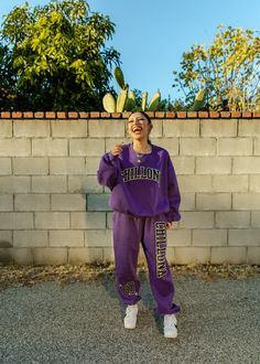 Pull up Crybbs, our latest Varsity sweats in this purple/black color way is a must have!! Show them off solo or pair them with the matching Chillona Varsity Sweater. We customized these sweats to have a baggy fit, so size down if you like your look a little more fitted. 40% Cotton 60% Polyester Purple Cotton Sporty Sweats, Sporty Purple Cotton Sweats, Purple Athleisure Sweatshirt For Streetwear, Purple Letter Print Sweatshirt, Varsity Sweater, Pull Up, Pull Ups, Baggy Fits, Purple Black