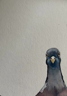 a painting of a pigeon sitting on top of a table