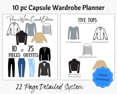 "Capsule Wardrobe Planner, 10 pc, 75 Outfits, Paris Winter, Printable Planner, Travel Packing List, Minimalist, French Style, Capsule Wardrobe Do you have a closet full of clothes and nothing to wear?  I've got you covered!  I will show you, IN DETAIL, EXACTLY how you can build 75 outfits with just 10 pieces of clothing.   Reduce your morning stress by having a closet full of clothes you love. Simplify your wardrobe management and know exactly what you have in your closet, so you get your money' Casual Winter Wardrobe, London Travel Outfit Fall, Fall Paris Fashion, Teacher Capsule Wardrobe Fall 2023, Fall Europe Travel Outfits 2023, New York Fall Outfit 2023, Capsule Wardrobe 2023 Fall/winter, Fall Capsule Wardrobe 2023 Travel, Fall Europe Outfits Travel Wardrobe